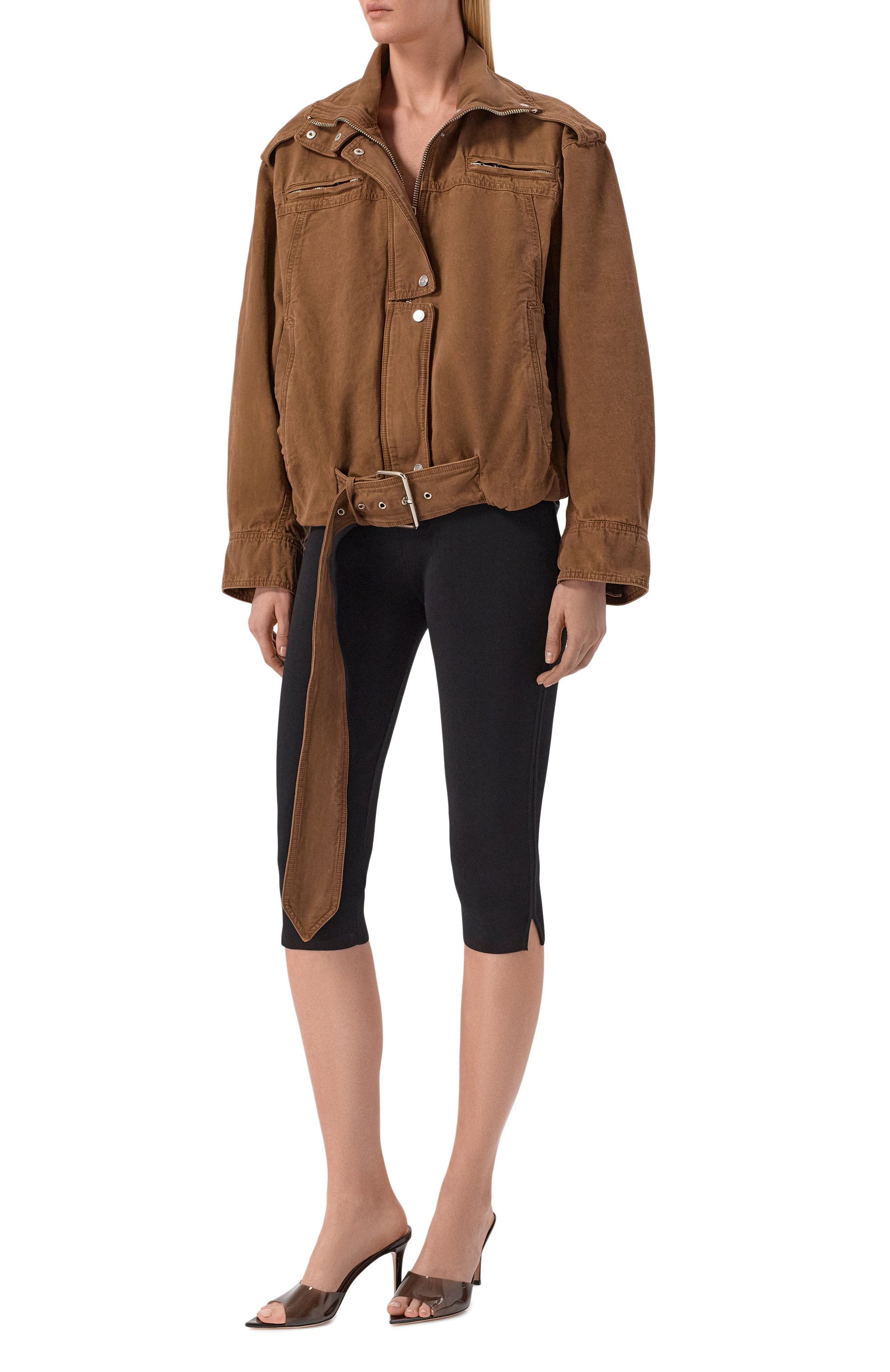 Хлопковая куртка BLUMARINE коричневого цвета по цене 136500 руб., арт. 2J228A, фото 3 Хлопковая куртка BLUMARINE, арт. 2J228A, фото 3