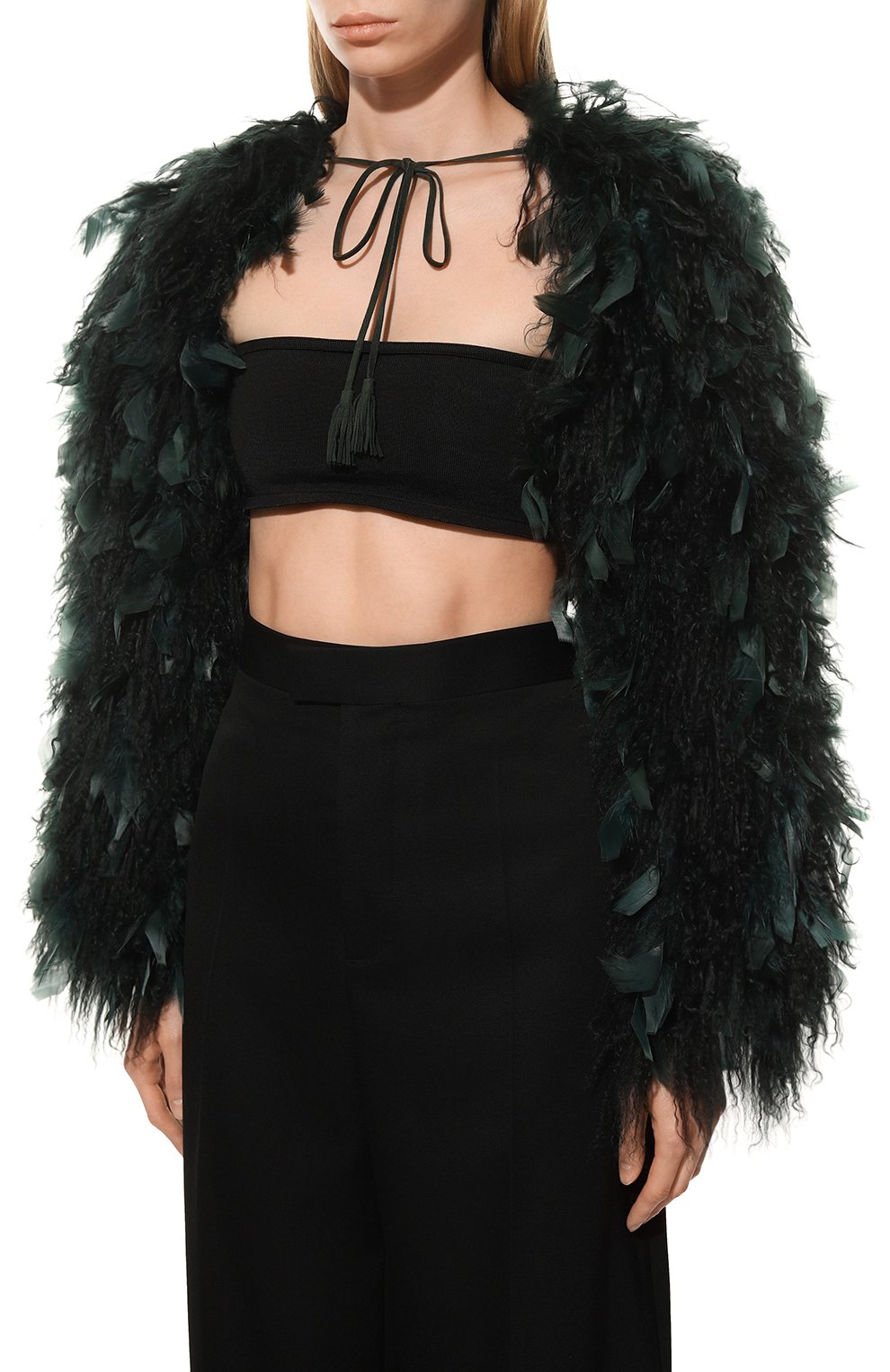 Меховая накидка с отделкой перьями RALPH LAUREN, арт. 940/IQC66/RQC66, фото 3