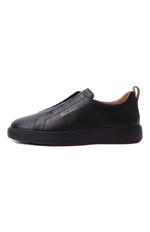 Кожаные кеды Cleanic Santoni MBCG21995NEATLLD Чёрный  MBCG21995NEATLLD Фото 4