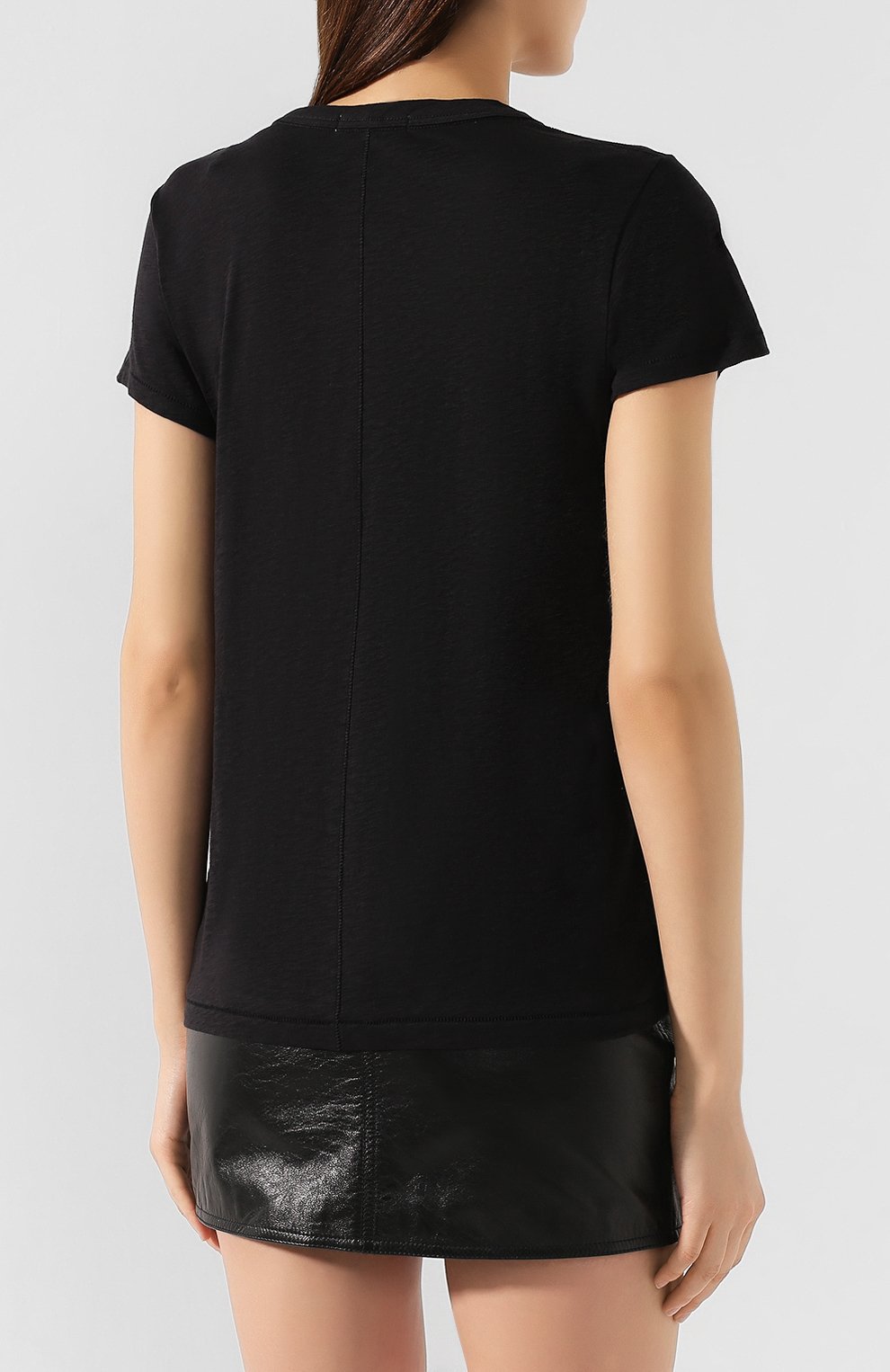 Хлопковая футболка RAG AND BONE черного цвета по цене 10950 руб., арт. W272C32CH, фото 4 Хлопковая футболка RAG AND BONE, арт. W272C32CH, фото 4