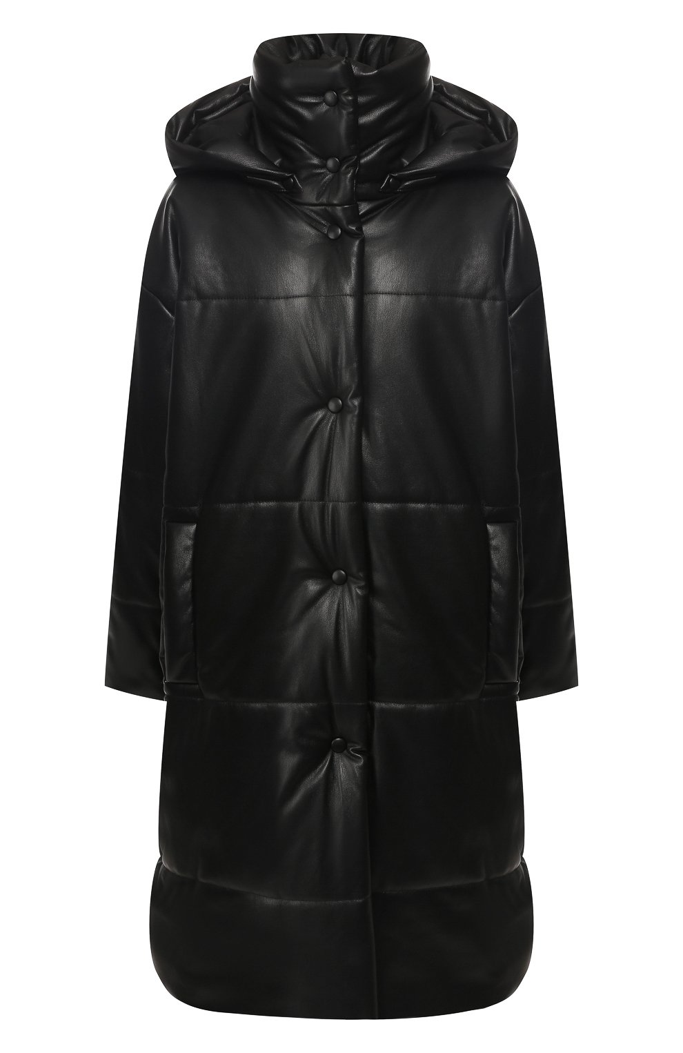 Пальто с капюшоном NANUSHKA, арт. ESKA_BLACK_VEGAN LEATHER, фото 1