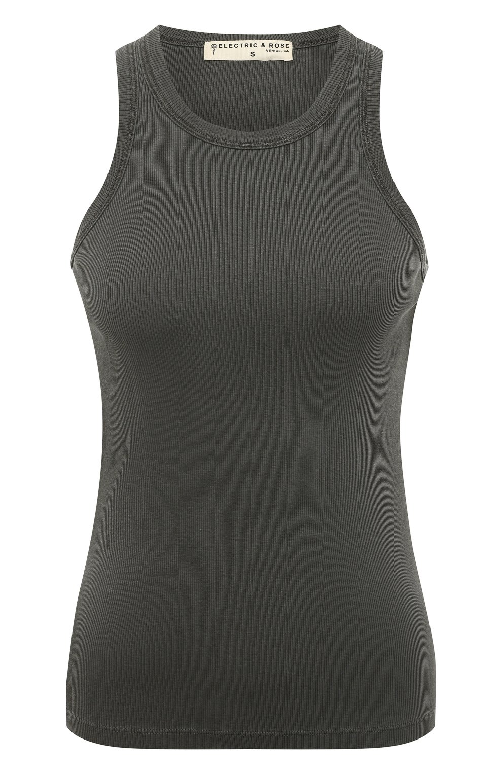 Хлопковая майка ELECTRIC AND ROSE серого цвета по цене 18500 руб., арт. LFTP68-VIN, фото 1 Хлопковая майка ELECTRIC AND ROSE, арт. LFTP68-VIN, фото 1