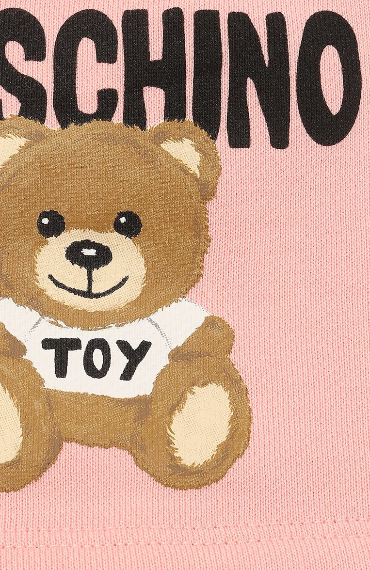 Детского хлопковая шапка MOSCHINO светло-розового цвета, арт. HUX01W/LCA32 | Фото 3 (Материал: Текстиль, Хлопок; Тематический товар: Teddy Bear; Нос: Не проставлено)