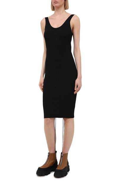 Платье из вискозы HELMUT LANG черного цвета по цене 40900 руб., арт. K10HW705, фото 3 Платье из вискозы HELMUT LANG, арт. K10HW705, фото 3