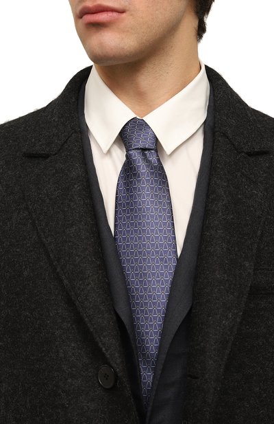 Шелковый галстук ZILLI темно-синего цвета по цене 28450 руб., арт. 55500, фото 2 Шелковый галстук ZILLI, арт. 55500, фото 2