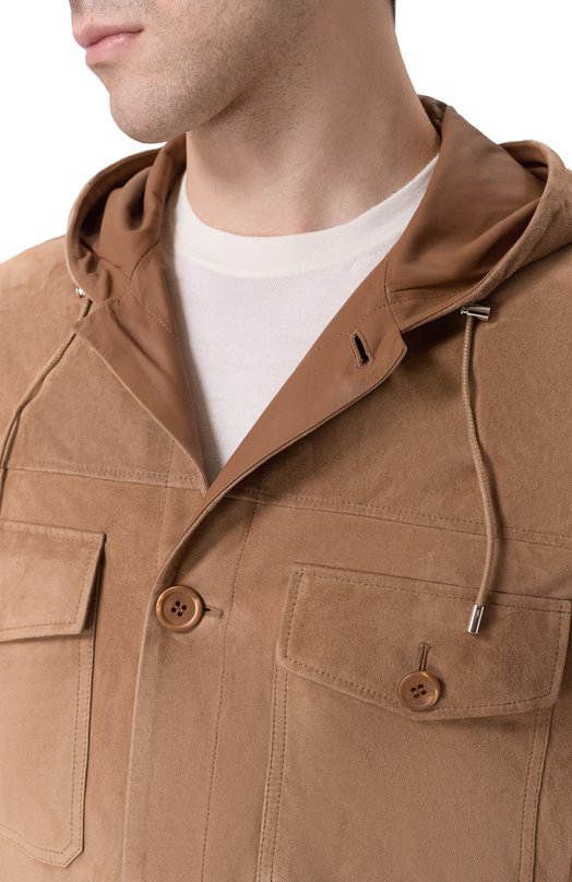 Замшевая куртка-рубашка Stefano Ricci M7J6100150/SUEJS3 Бежевый  M7J6100150/SUEJS3 Фото 5