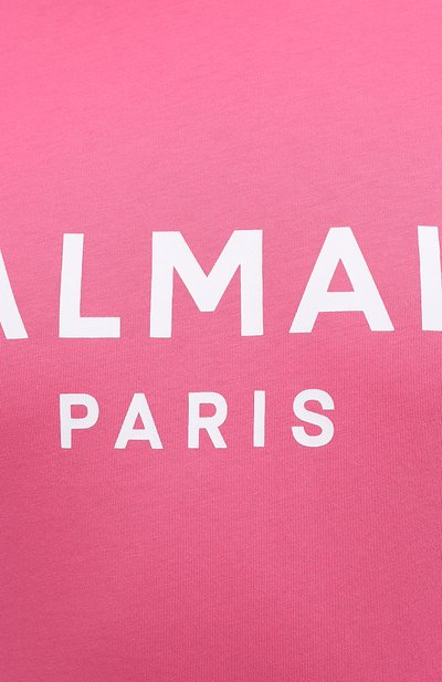 Хлопковая футболка BALMAIN розового цвета по цене 29950 руб., арт. VF11350/B019, фото 5 Хлопковая футболка BALMAIN, арт. VF11350/B019, фото 5