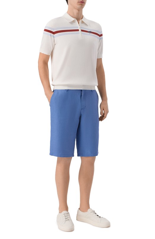 Шорты изо льна и шелка Zilli CS802BM0850VZC000 Голубой  CS802BM0850VZC000 Фото 2