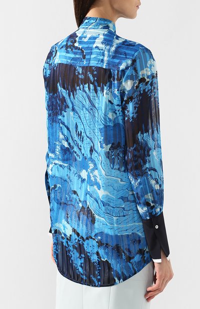 Блузка с принтом VICTORIA, VICTORIA BECKHAM, арт. SHVV 155 SS19 PRINTED SATIN STRIPE, фото 4