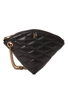 Женский клатч sade SAINT LAURENT черного цвета, арт. 802198/AAAJU | Фото 1 (Драгоценные камни: Проставлено; Размер: mini; Женское Кросс-КТ: Клатч-клатчи, Вечерняя сумка; Материал сплава: Проставлено; Материал: Натуральная кожа)