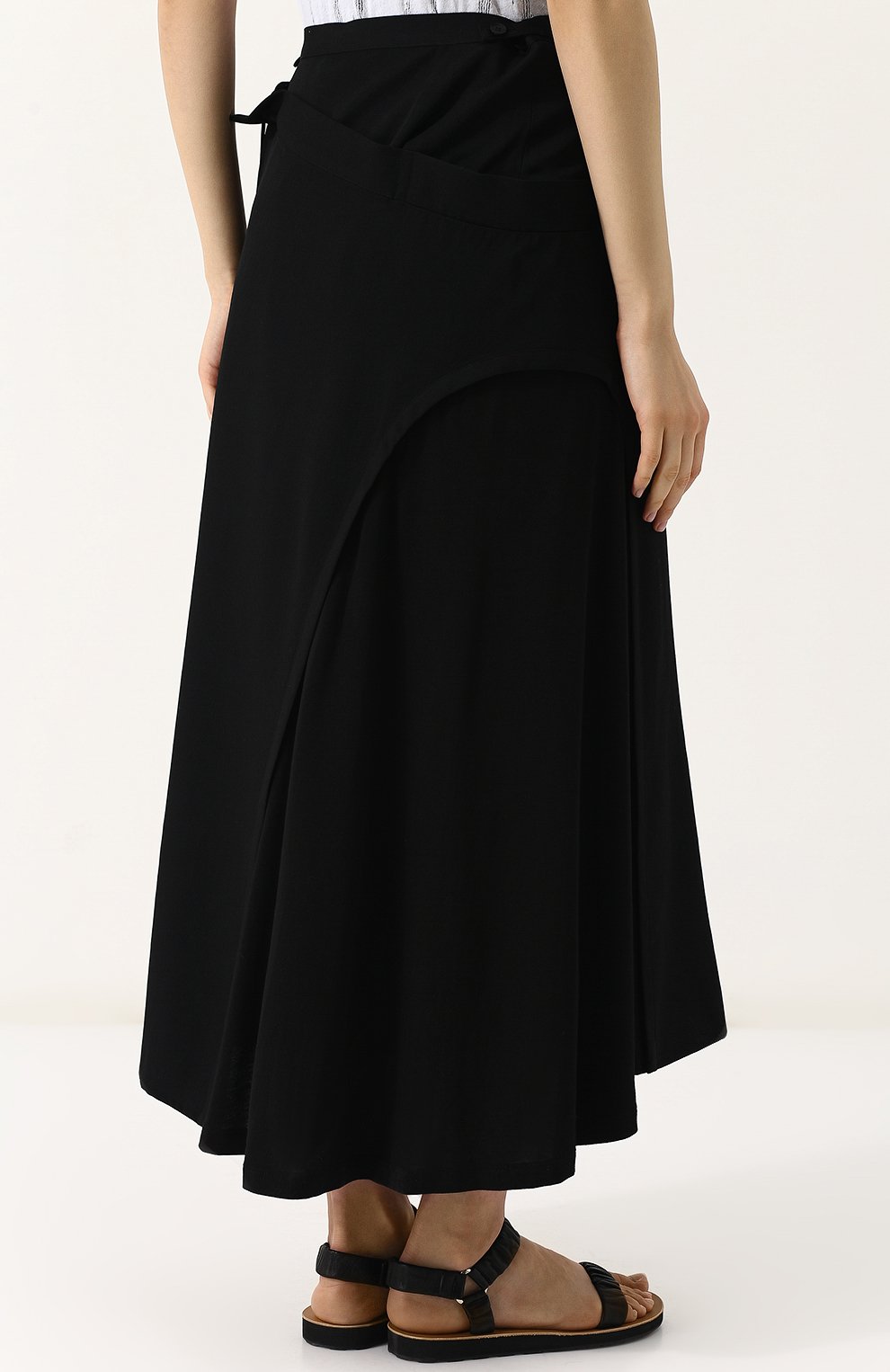 Однотонная шерстяная юбка-миди YOHJI YAMAMOTO, арт. FW-S19-822, фото 4