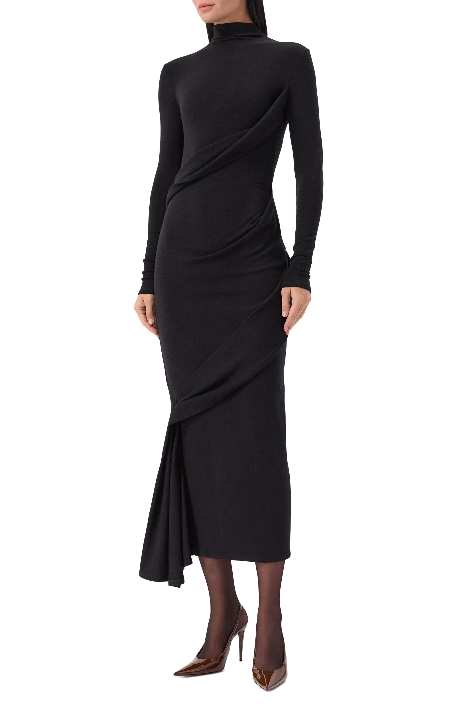 Шерстяное платье MUGLER черного цвета по цене 227500 руб., арт. 26F1R018721038, фото 2 Шерстяное платье MUGLER, арт. 26F1R018721038, фото 2