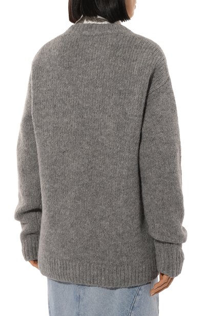 Шерстяной кардиган DRIES VAN NOTEN серого цвета по цене 99500 руб., арт. 242-011219-9709, фото 4 Шерстяной кардиган DRIES VAN NOTEN, арт. 242-011219-9709, фото 4