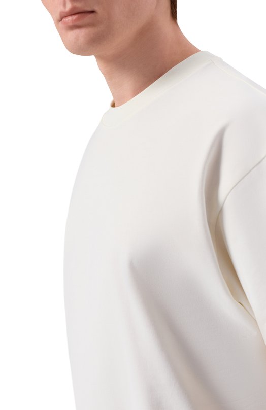 Хлопковая футболка 12 STOREEZ 136246 Кремовый  136246 Фото 5