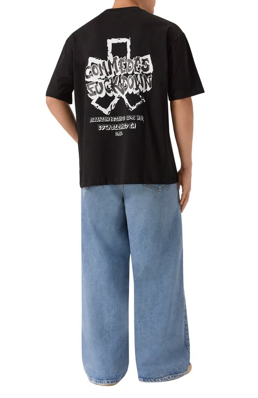 Хлопковая футболка Comme des Fuckdown CFABW01516 Чёрный  CFABW01516 Фото 2