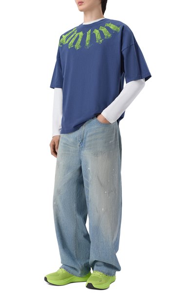 Текстильные кроссовки sunset PALM ANGELS, арт. PMIA10LS26LEA001, фото 2