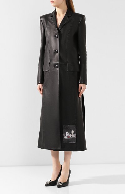 Кожаное пальто OFF-WHITE, арт. 0WJA022F199860501000, фото 3