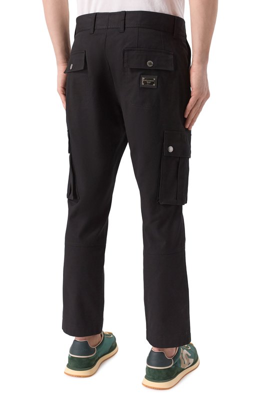 Хлопковые брюки-карго Dolce & Gabbana GVB4ET/FUFJU Чёрный  GVB4ET/FUFJU Фото 4