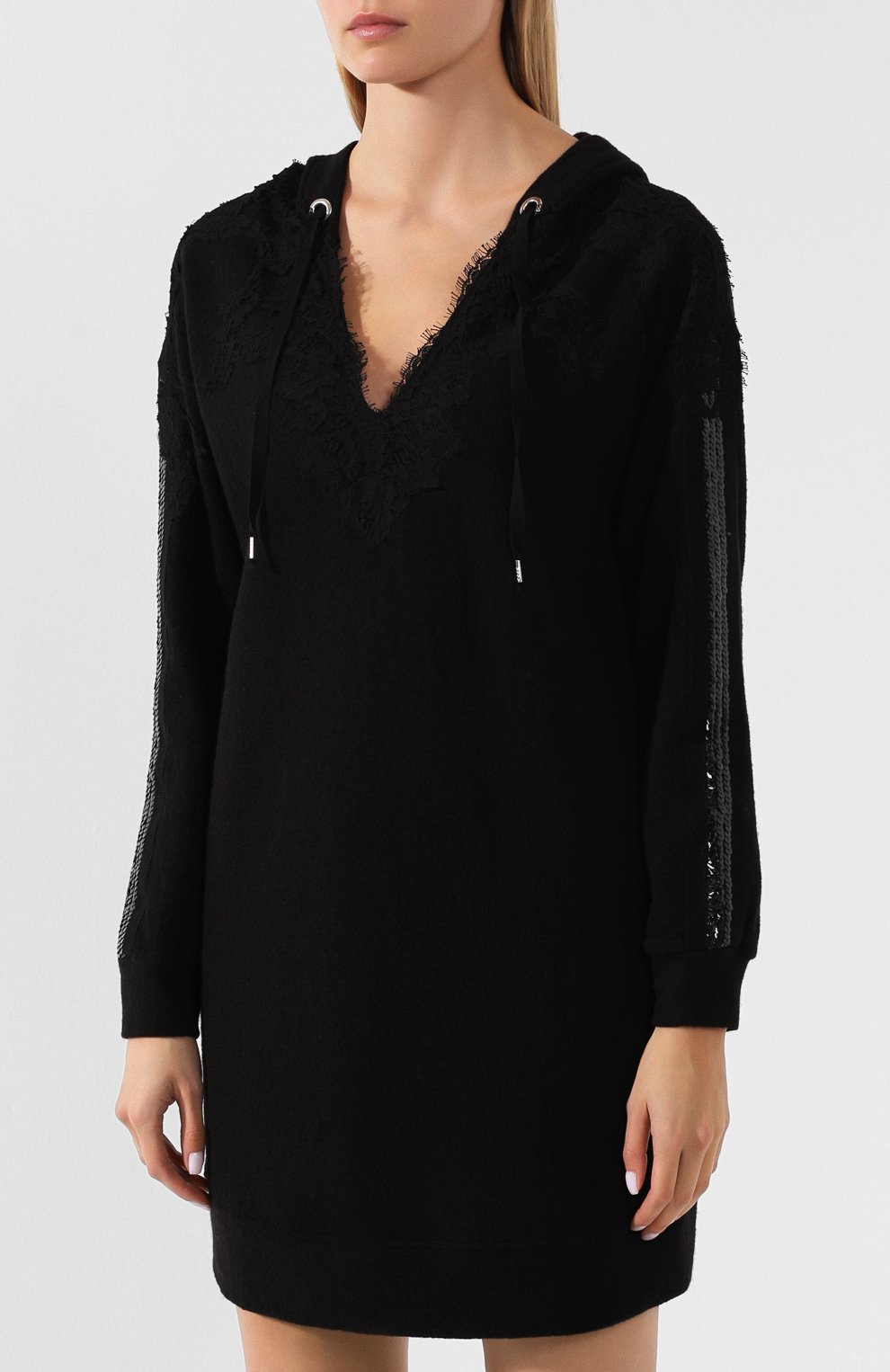 Шерстяное платье ERMANNO ERMANNO SCERVINO черного цвета по цене 69400 руб., арт. 45T AB31 PAS, фото 3 Шерстяное платье ERMANNO ERMANNO SCERVINO, арт. 45T AB31 PAS, фото 3