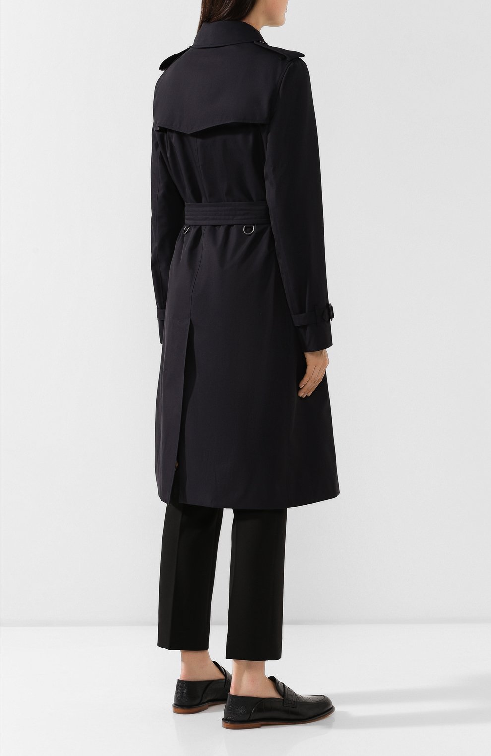 Хлопковый тренч kensington BURBERRY темно-синего цвета по цене 232500 руб., арт. 4073368, фото 4 Хлопковый тренч kensington BURBERRY, арт. 4073368, фото 4