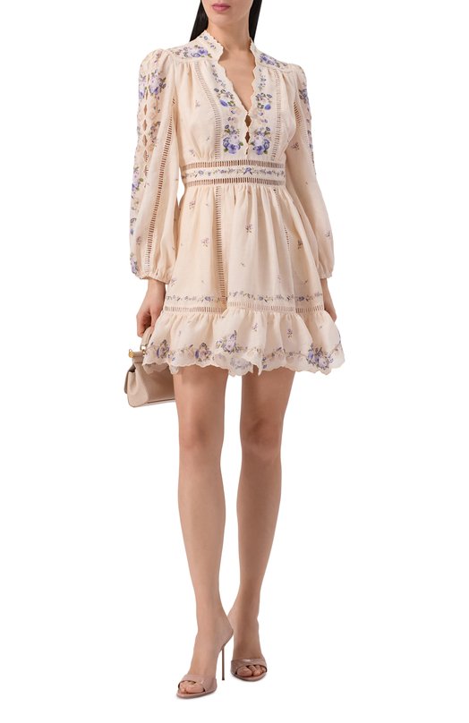 Льняное платье Zimmermann 5376DRS264 Кремовый  5376DRS264 Фото 2