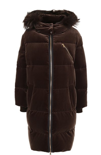 Хлопковый пуховик с меховой отделкой капюшона BRUNELLO CUCINELLI, арт. MA5939302, фото 1