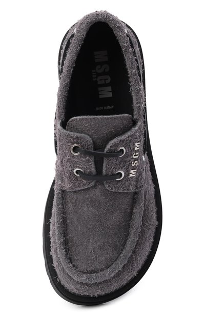 Замшевые лоферы MSGM KIDS серого цвета по цене 31500 руб., арт. 84016/VAR3, фото 4 Замшевые лоферы MSGM KIDS, арт. 84016/VAR3, фото 4