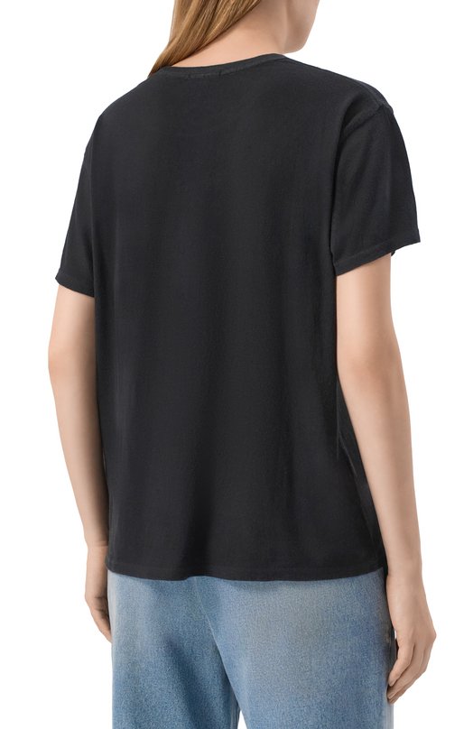 Футболка из хлопка и кашемира R13 R13WK001-K131A Чёрный  R13WK001-K131A Фото 4