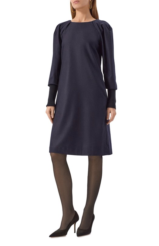 Платье из шерсти и кашемира Emporio Armani EW002311/TE10537 Синий  EW002311/TE10537 Фото 3