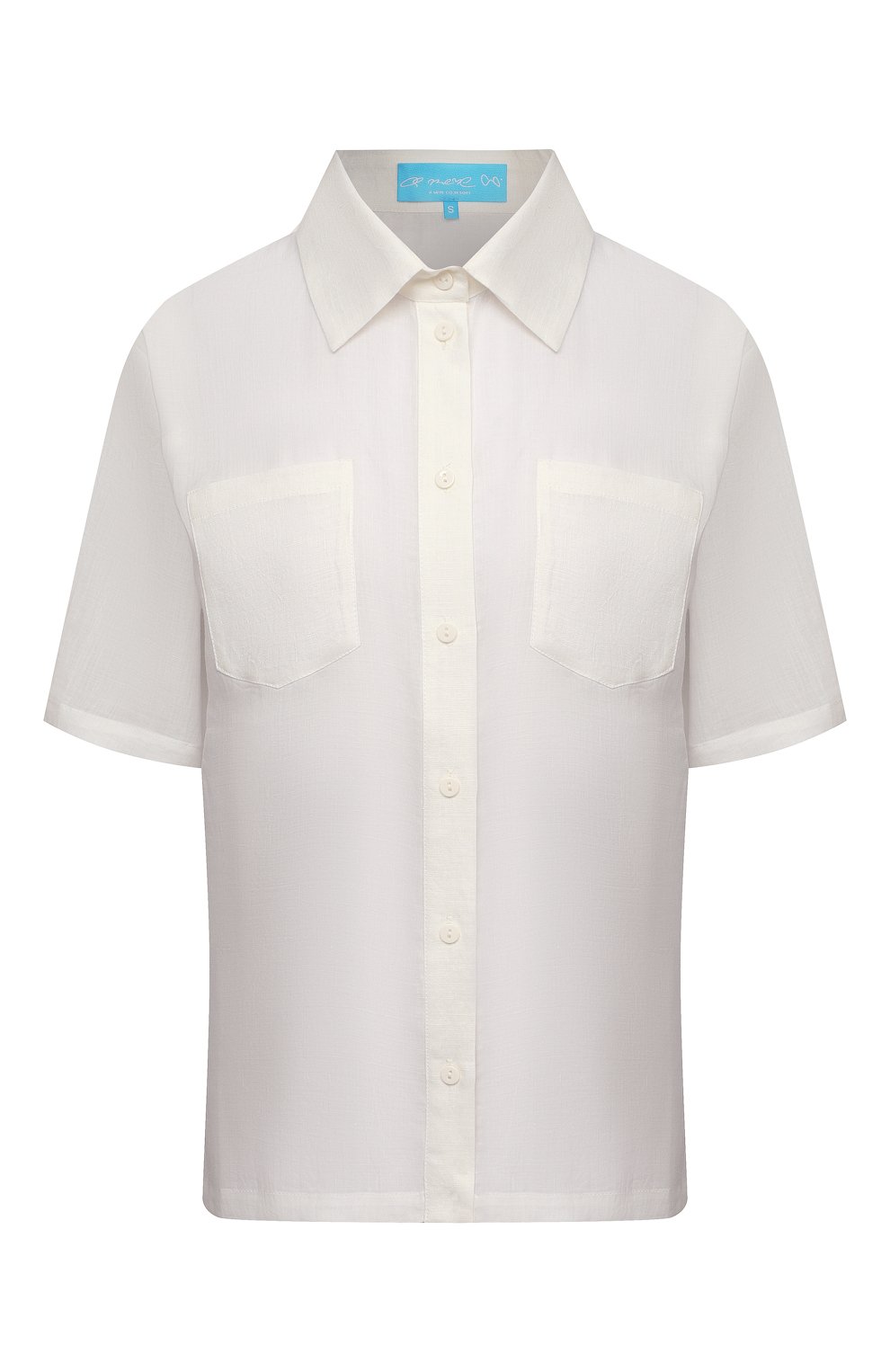 Льняная рубашка A MERE CO белого цвета по цене 21950 руб., арт. AMC-RSS21-15W, фото 1 Льняная рубашка A MERE CO, арт. AMC-RSS21-15W, фото 1