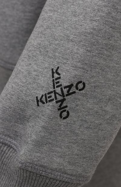 Хлопковая толстовка kenzo sport KENZO серого цвета по цене 46100 руб., арт. FA62BL8004MS, фото 5 Хлопковая толстовка kenzo sport KENZO, арт. FA62BL8004MS, фото 5