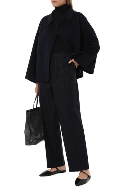 Шерстяные брюки PRADA темно-синего цвета по цене 130000 руб., арт. P289EG-1ZJ6-F0008-212, фото 2 Шерстяные брюки PRADA, арт. P289EG-1ZJ6-F0008-212, фото 2