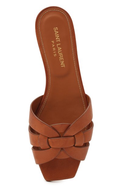 Кожаные шлепанцы nu pieds SAINT LAURENT, арт. 472064/BDA00, фото 4