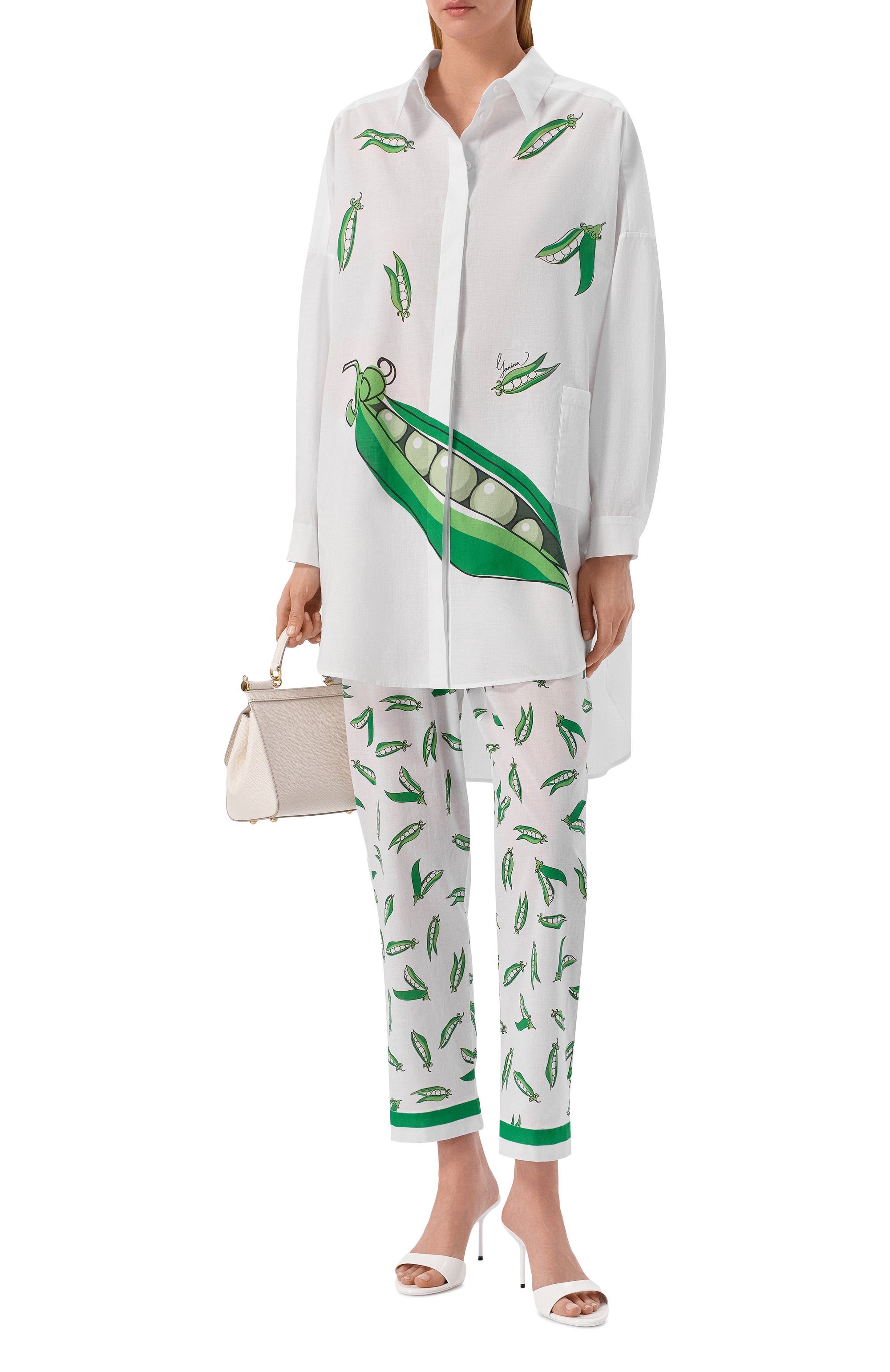 Хлопковая рубашка YANINA белого цвета по цене 87060 руб., арт. T-3168A, фото 2 Хлопковая рубашка YANINA, арт. T-3168A, фото 2