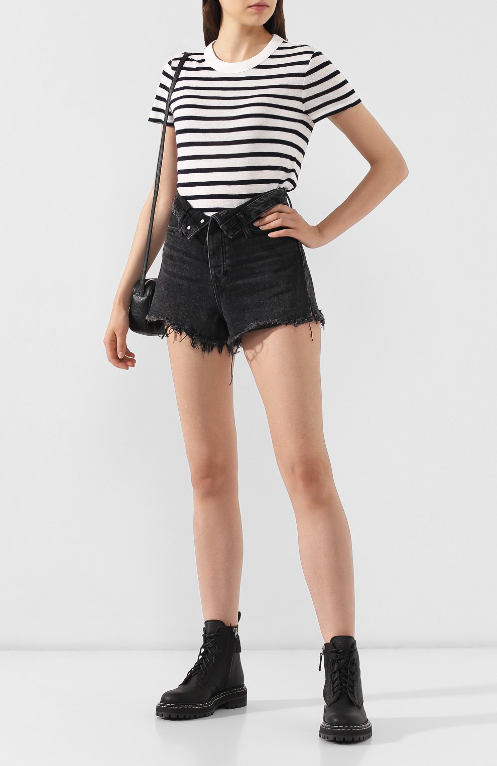 Футболка из смеси вискозы и льна ALEXANDERWANG.T синего цвета по цене 11300 руб., арт. 4CC2191120, фото 2 Футболка из смеси вискозы и льна ALEXANDERWANG.T, арт. 4CC2191120, фото 2