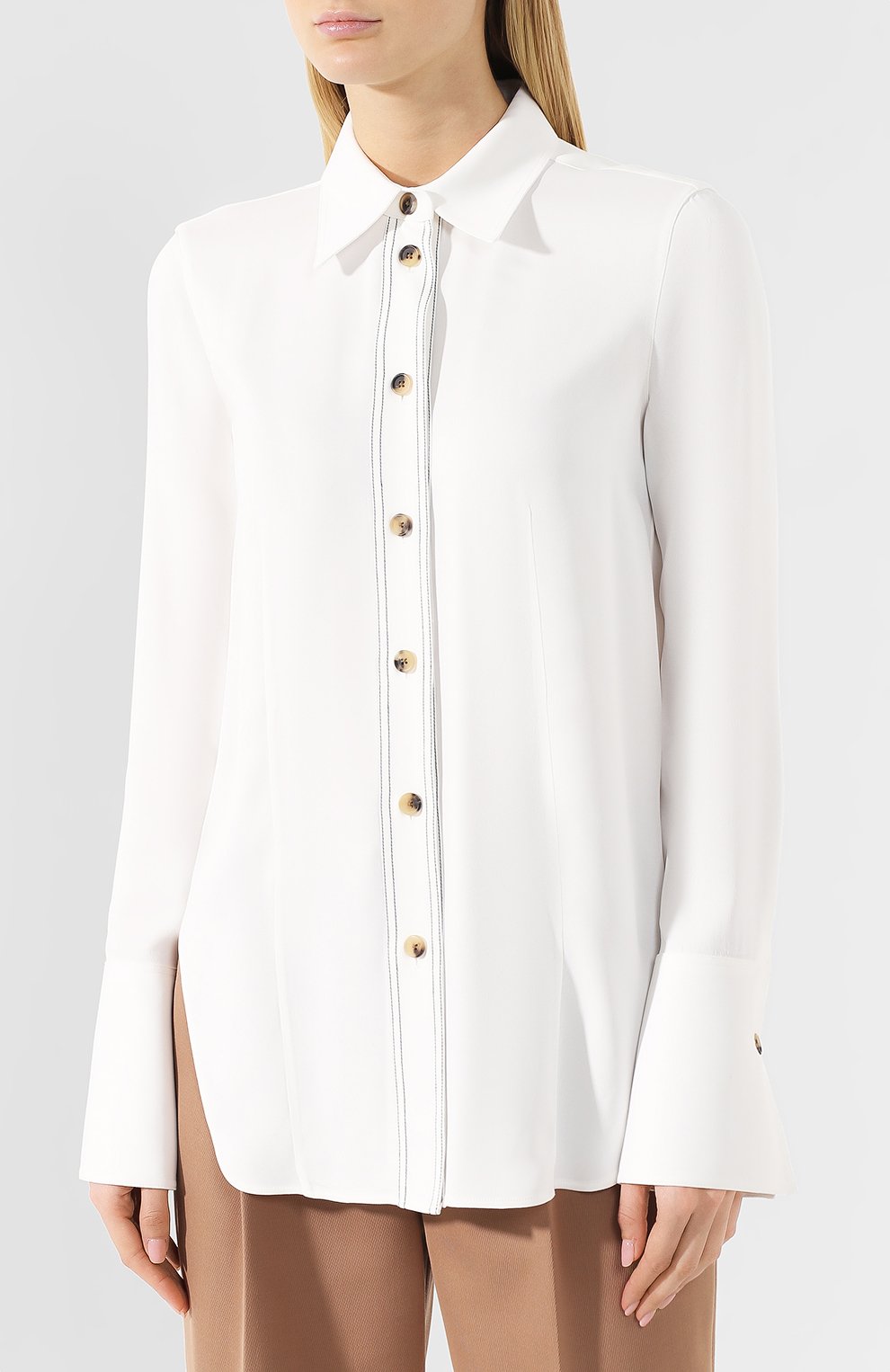 Рубашка с контрастными пуговицами KHAITE, арт. 2069401/W401, фото 3