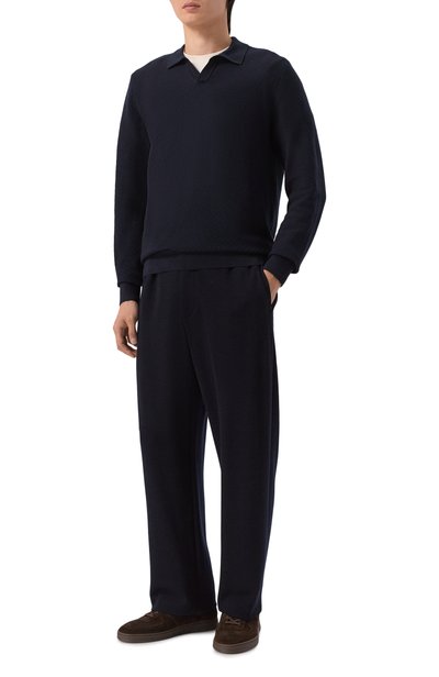 Шерстяные брюки GIORGIO ARMANI темно-синего цвета по цене 170500 руб., арт. GM004563/TE23762, фото 2 Шерстяные брюки GIORGIO ARMANI, арт. GM004563/TE23762, фото 2