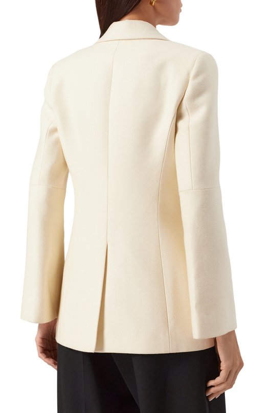 Жакет из шелка и шерсти Chloé CHC23SVE03065 103 Кремовый  CHC23SVE03065 103 Фото 4