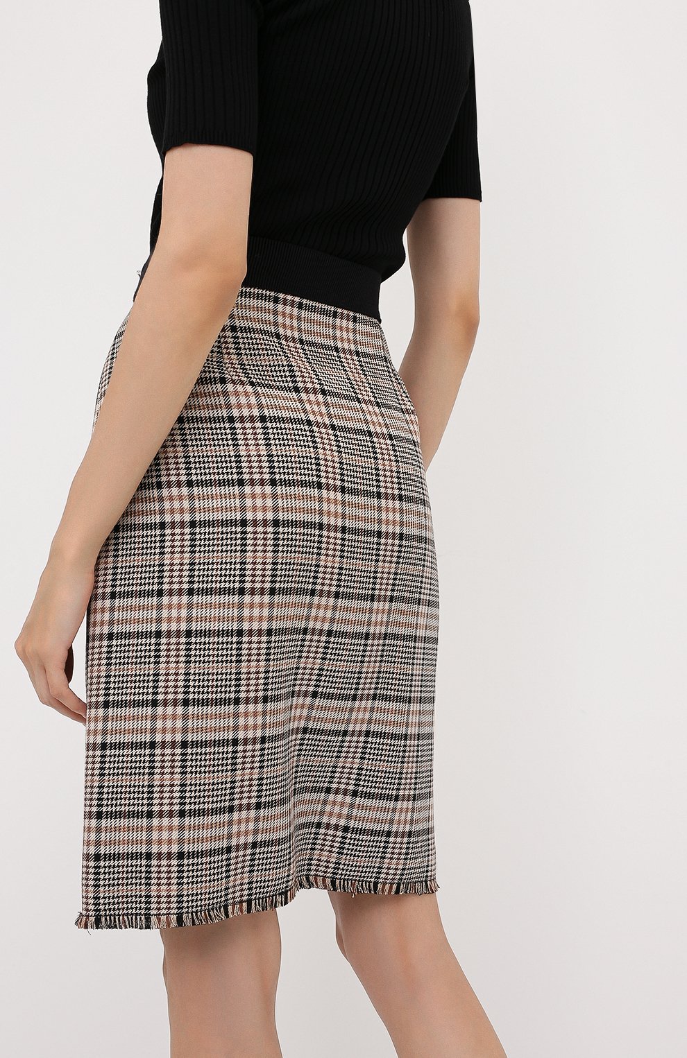 Юбка из вискозы и хлопка WINDSOR коричневого цвета по цене 23750 руб., арт. 52 DR405 10009455, фото 4 Юбка из вискозы и хлопка WINDSOR, арт. 52 DR405 10009455, фото 4