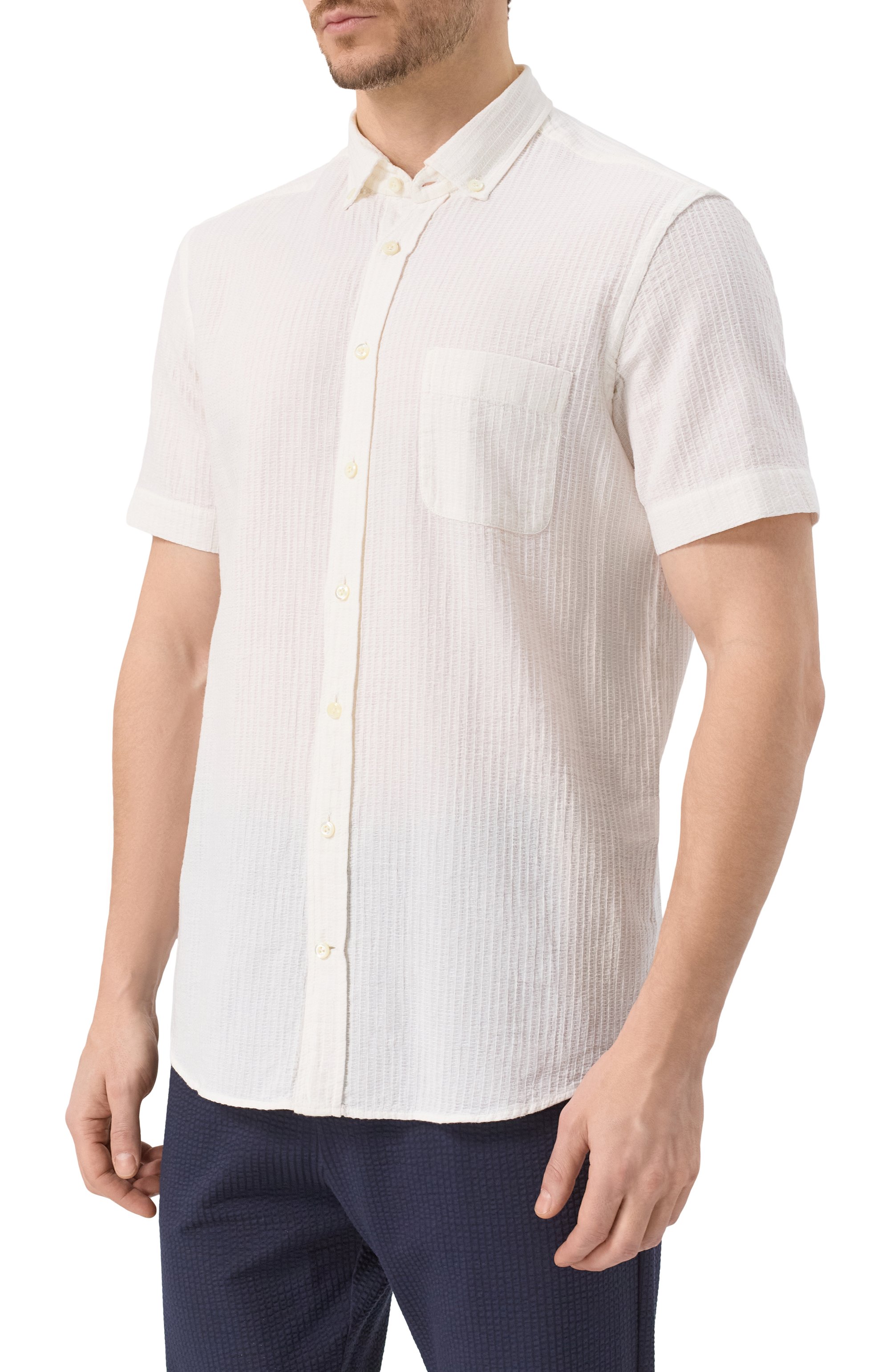 Рубашка изо льна и хлопка VAN LAACK кремового цвета по цене 23800 руб., арт. VL-R0Y-S-TFWK/150075, фото 3 Рубашка изо льна и хлопка VAN LAACK, арт. VL-R0Y-S-TFWK/150075, фото 3