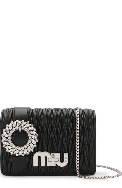 Сумка с брошью на цепочке MIU MIU, арт. 5BF068-N88-F0002-OJO, фото 4