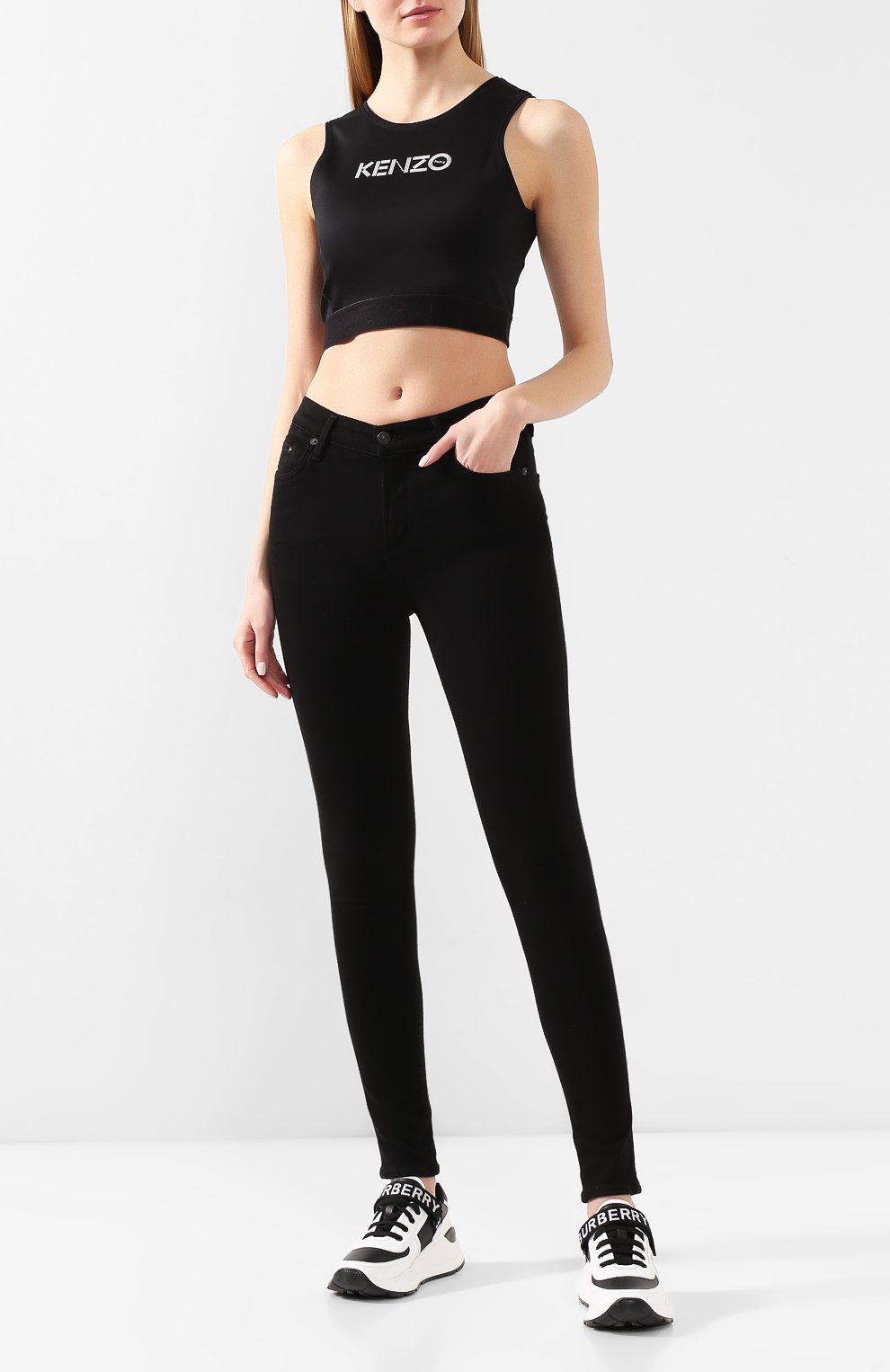 Хлопковый топ KENZO черного цвета по цене 12300 руб., арт. F962T0834951, фото 2 Хлопковый топ KENZO, арт. F962T0834951, фото 2