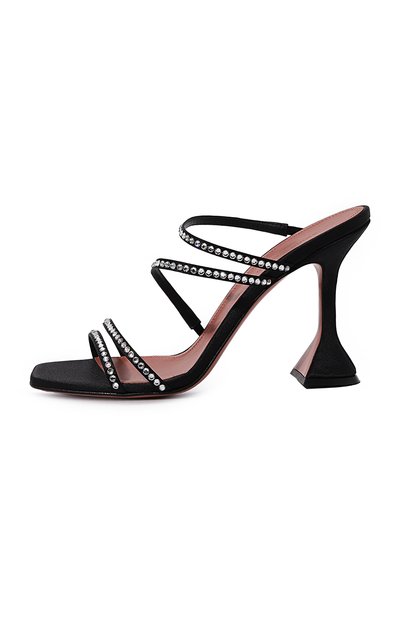 Текстильные мюли naima AMINA MUADDI черного цвета по цене 87550 руб., арт. NAIMA CRYSTAL/SATIN, фото 4 Текстильные мюли naima AMINA MUADDI, арт. NAIMA CRYSTAL/SATIN, фото 4