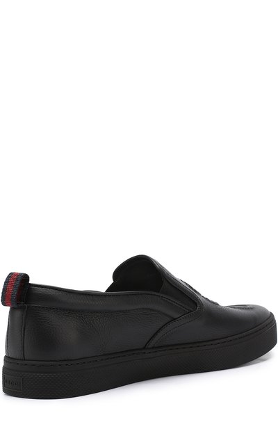 Кожаные слипоны с фактурной отделкой GUCCI, арт. 456201/BX050, фото 3
