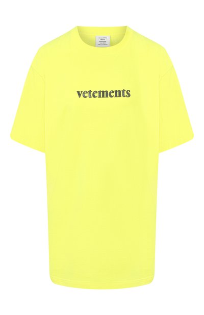Женская футболка VETEMENTS, арт. SS20TR304 1610/W/FLU0 YELL0W