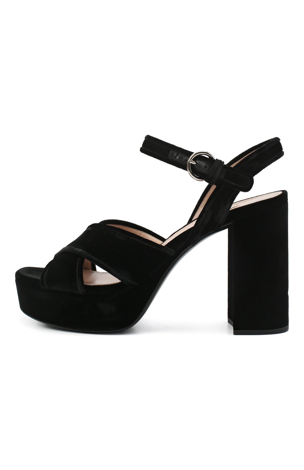 Текстильные босоножки MIU MIU, арт. 5XP866-068-F0002-105, фото 3