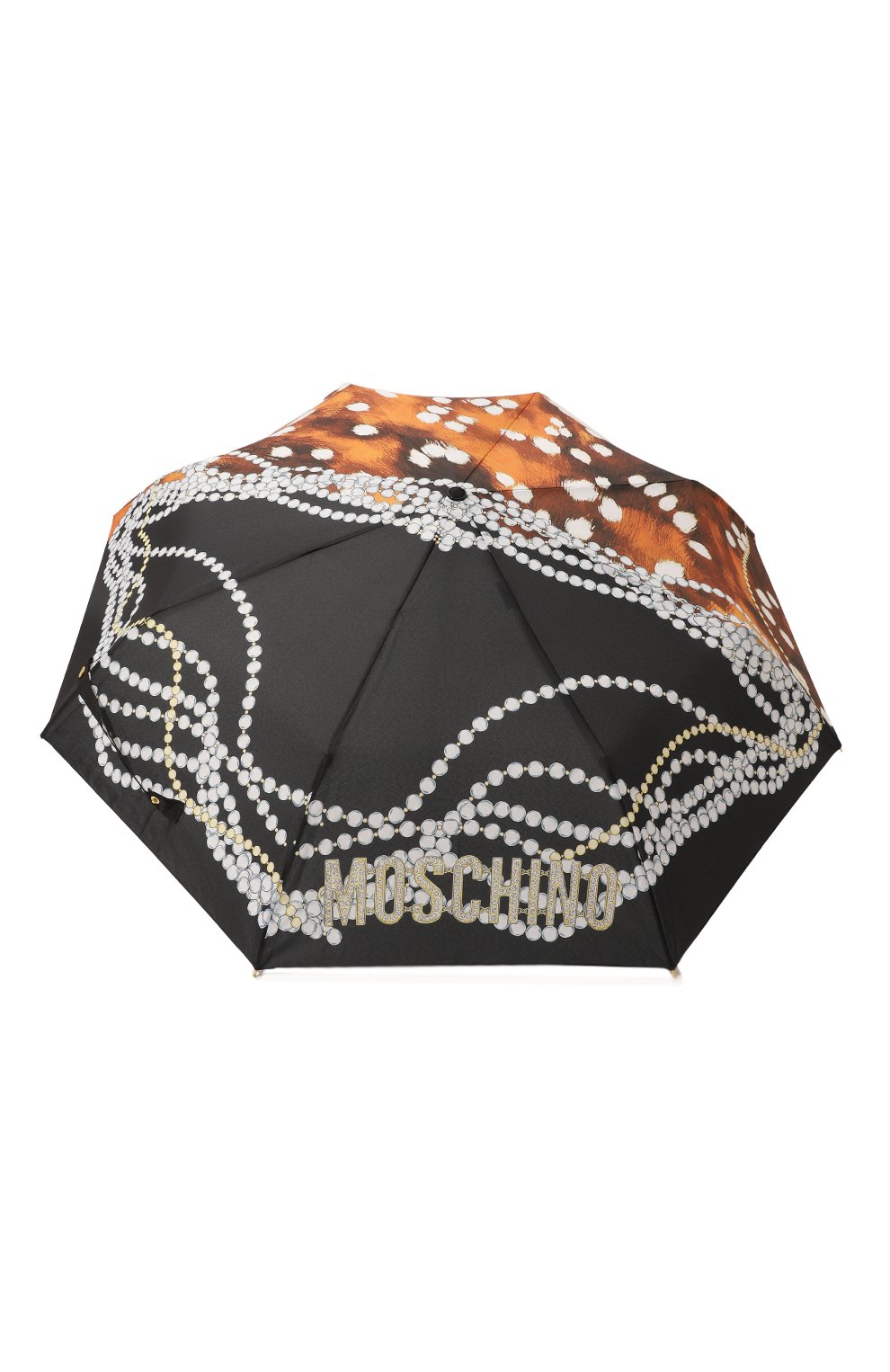 Складной зонт MOSCHINO черного цвета по цене 11400 руб., арт. 8952-0PENCL0SEA, фото 1 Складной зонт MOSCHINO, арт. 8952-0PENCL0SEA, фото 1