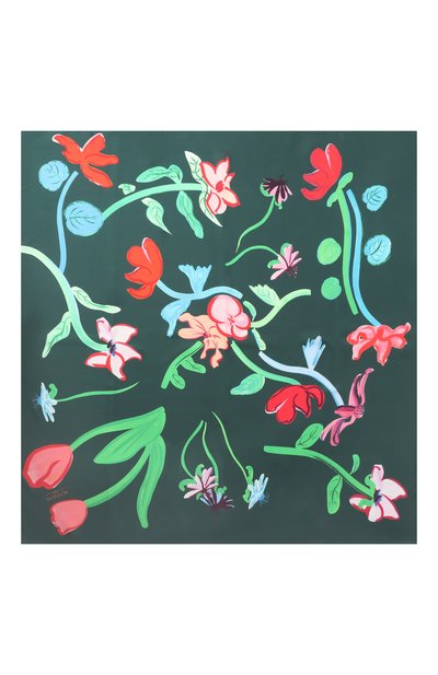 Шелковый платок зеленый гербарий PETITJEAN PARIS зеленого цвета по цене 35000 руб., арт. 19C1, фото 4 Шелковый платок зеленый гербарий PETITJEAN PARIS, арт. 19C1, фото 4