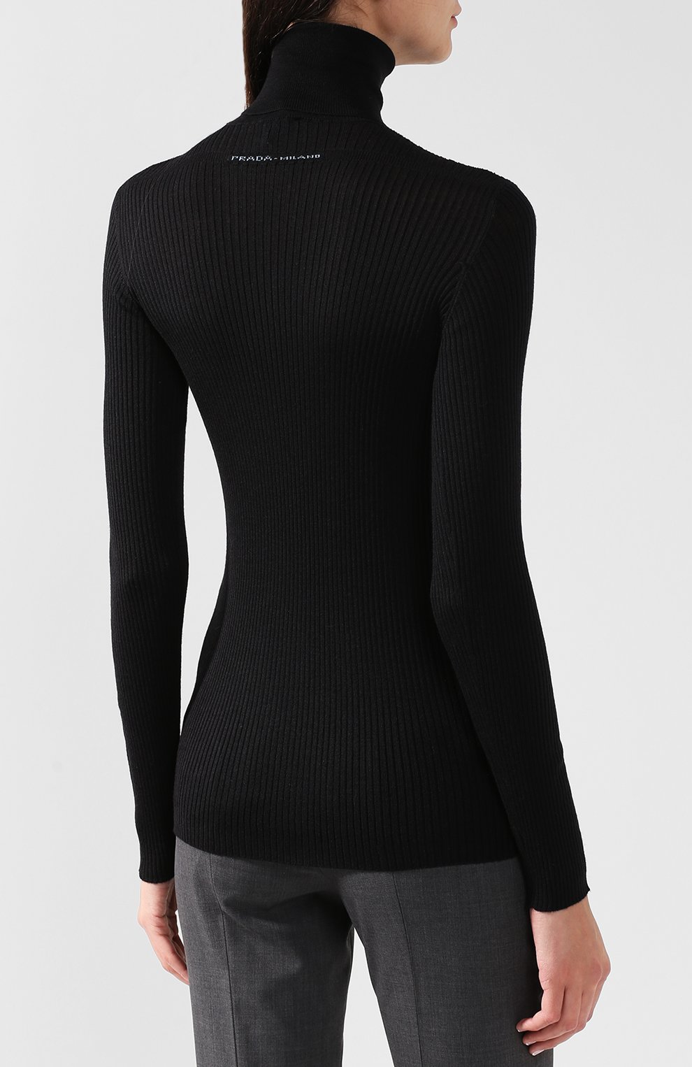 Однотонная водолазка из смеси шерсти и шелка PRADA, арт. P26295-1RZR-F0002, фото 4