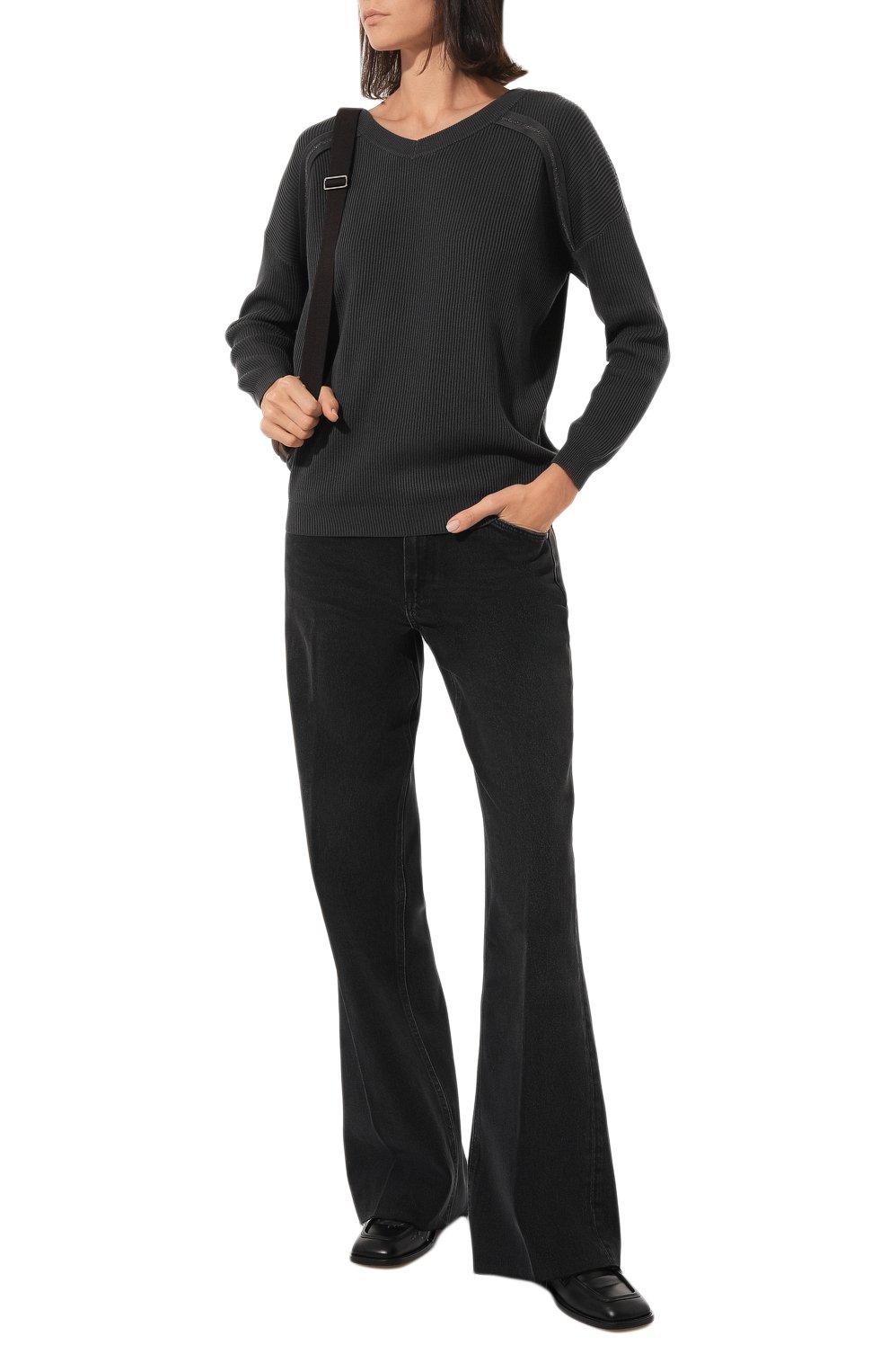 Хлопковый пуловер BRUNELLO CUCINELLI, арт. M1919BP178, фото 2